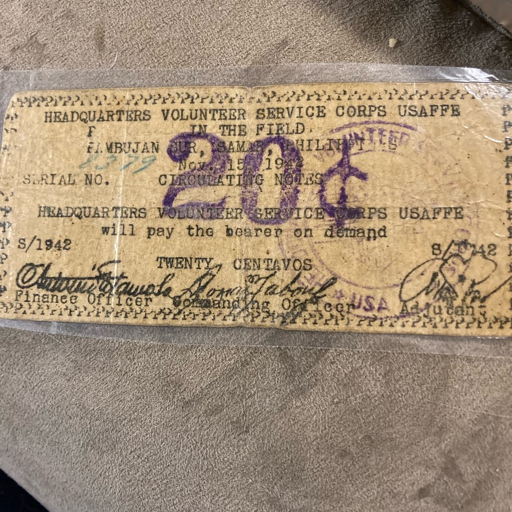 November 15 1942 unsafe in the field WWI PAPER MONEY -BANK-NOTE-!!!!